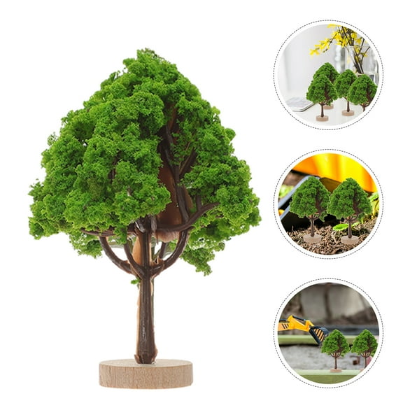 LABELEPH Miniature Street Trees Simulation Green Home Decoration 5Pcs 2.8X1.8X1.8In