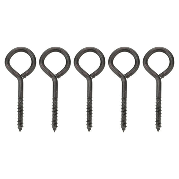 OUNONA  5 Pcs Self-tapping Eye Screw Hook for Hooks Hanging Ceiling Black