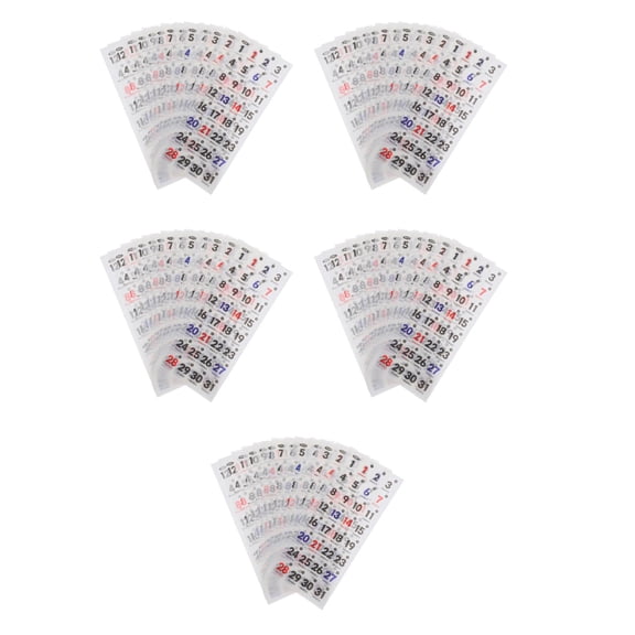 OUNONA 5 Sets  Planner Number Sticker  Date Dots Stickers Calendar Number Stickers Dates Planner Stickers for Planners Journals Calendar Notebooks Decoration