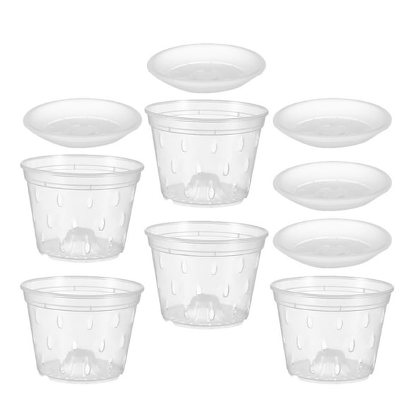 OUNONA 5 Sets of Household Planter Orchid Flower Pot with Drainage Hole Garden Small Orchid Pot with Holes