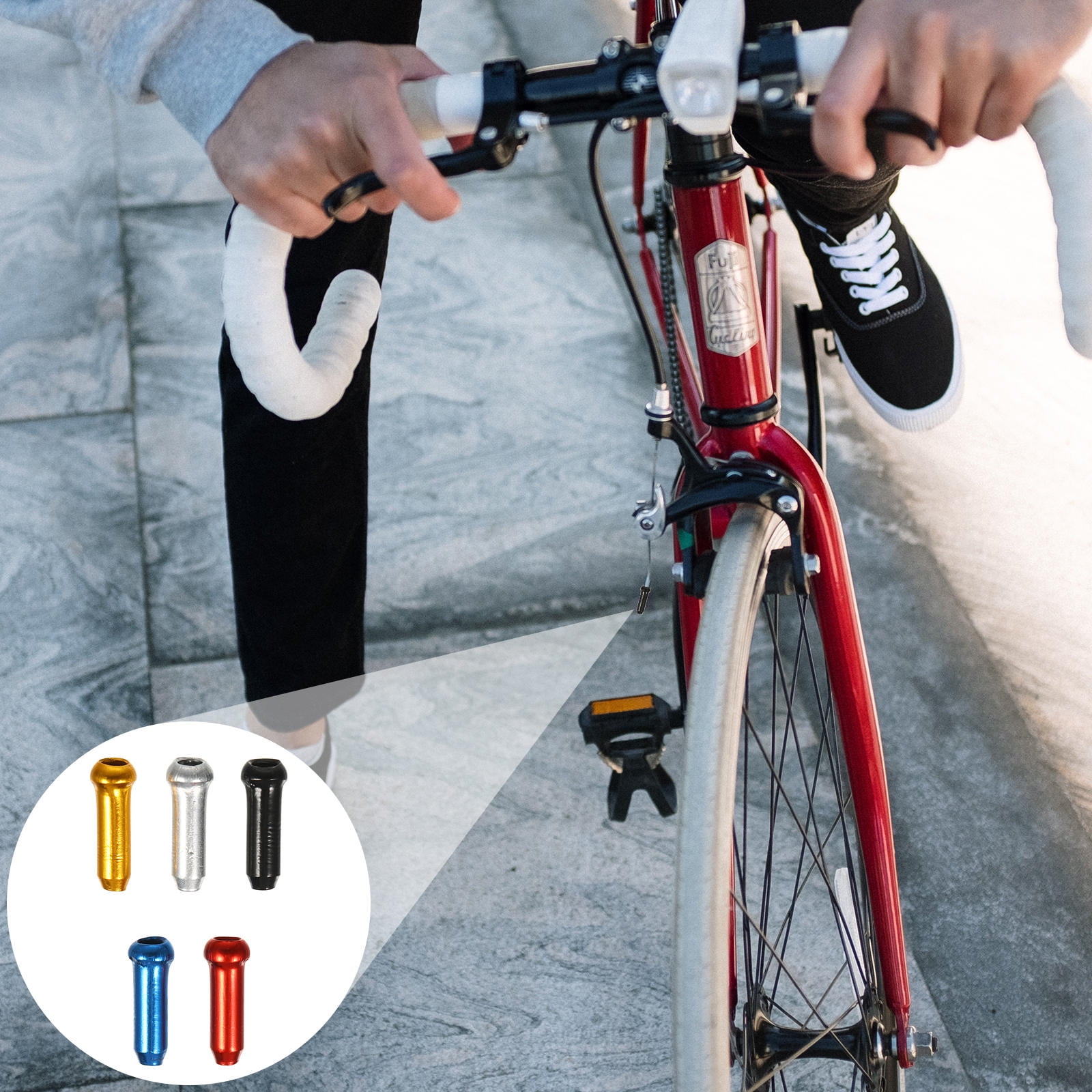 OUNONA 50 Pcs Brake Ferrules Line Cap Bike Cable Tail Protector ...