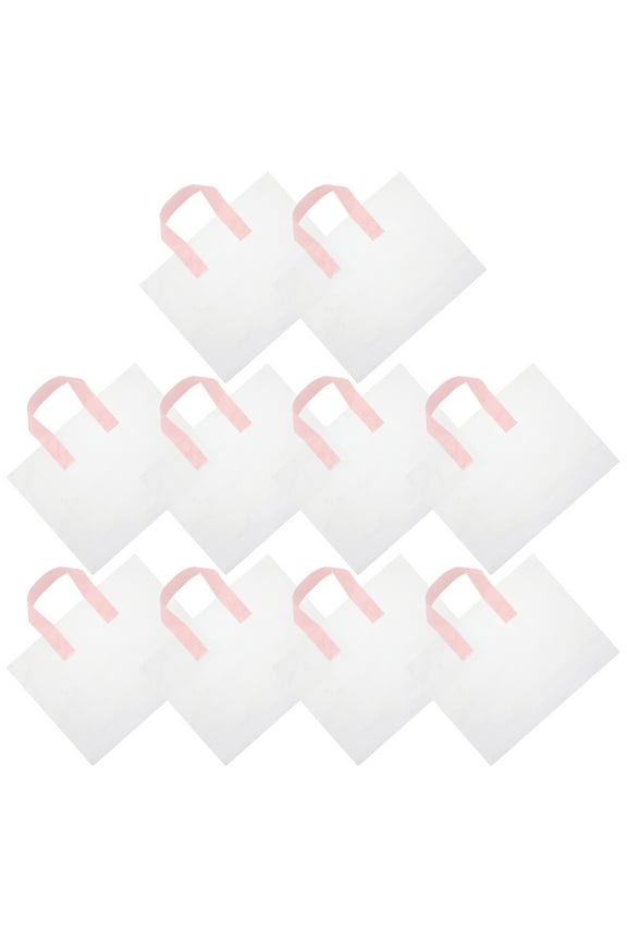 50 Pcs Handbags Plastic Tote Bag Thicken Miss 33X25CM Transparent