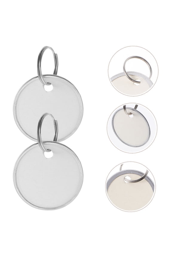 50 Pcs Large Identifier Key Labels with Split Rings Writable Tags