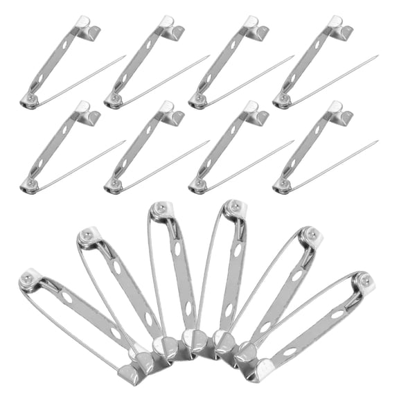 OUNONA  50 Pcs Metal Back Pin Stationery Binder Cuff Sleeves Pendant Windproof Wire Rope Cylinder Silver