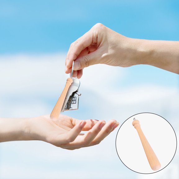 OUNONA 50 Pcs Mini Baseball Bat Keychains Attractive Keychain 7.80X1.00X1.00CM