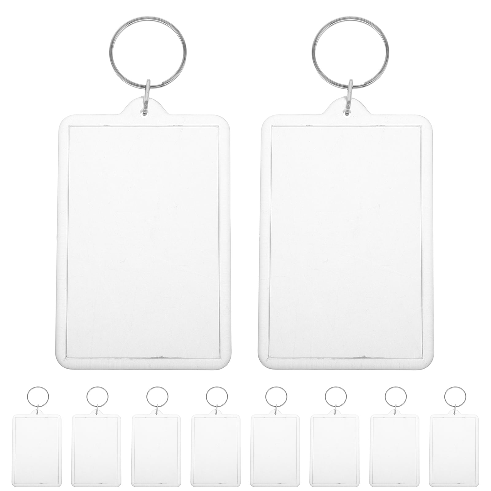 OUNONA 50 Pcs Plastic Keychain Blank Clear Rectangle Keyring Holder Picture Keychain Ornaments Photo Insert Keychain For Diy Projects And Craft
