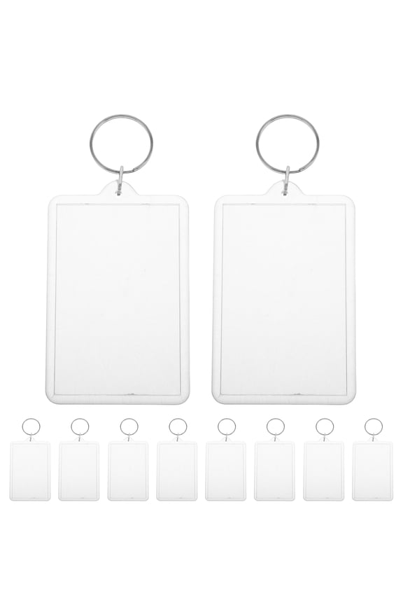 50 Pcs Plastic Keychain Blank Clear Rectangle Keyring Holder Picture Keychain Ornaments Photo Insert Keychain For Diy Projects And Craft