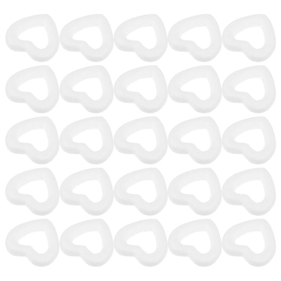 BALAHAPY Foam Heart Models White Adults Valentine's Day 50Pcs 1.8X1.8X0.4In