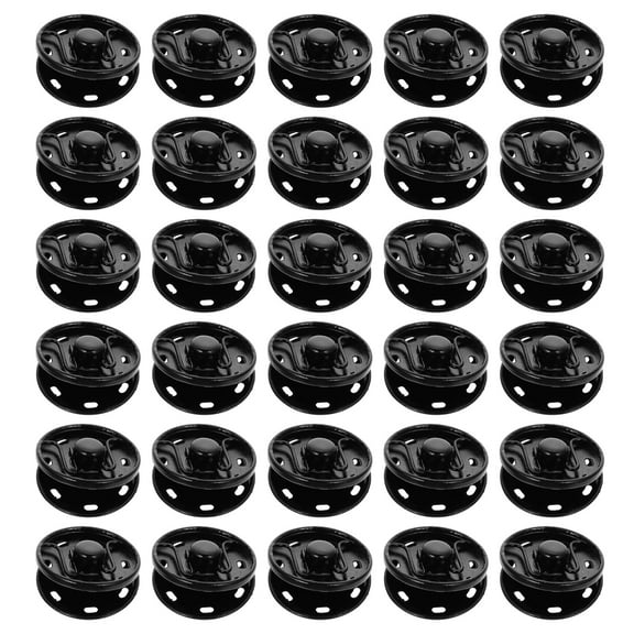 OUNONA 50Pcs Sew on Metal Snap Buttons Black Alloy Press Studs for Coats Bags and Clothing