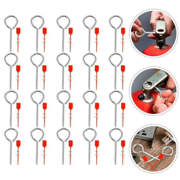 OUNONA 50 Sets Fire Extinguisher Pull Pins with Plastic Seals Iron Extinguishers Safety Pins Tamper Seals Fire Extinguisher Lock for Fire Equipment Accessories
