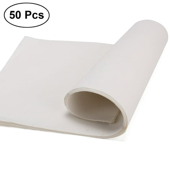 CATIEBYE Plain Rice Paper for Printing Plastic Desk White 50 Sheets