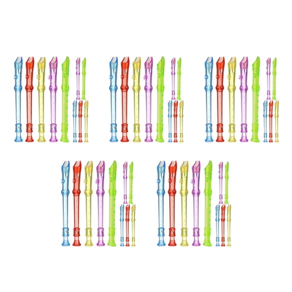 OUNONA 50 pcs Translucent Kids Recorder 6 Hole Music Recorder Plastic Beginner Recorder Instrument Mini Descant Recorder for School