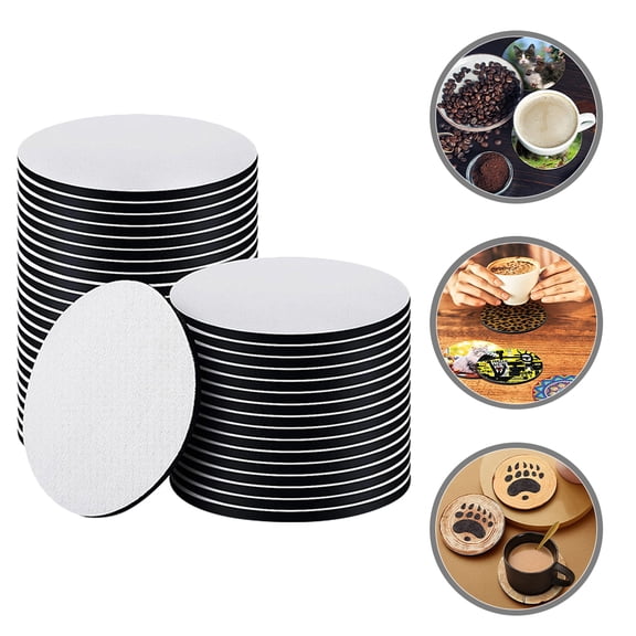 OUNONA 50PCS Round Sublimation Blanks for Crafts and Heat Transfer Printing, Cup for Drink