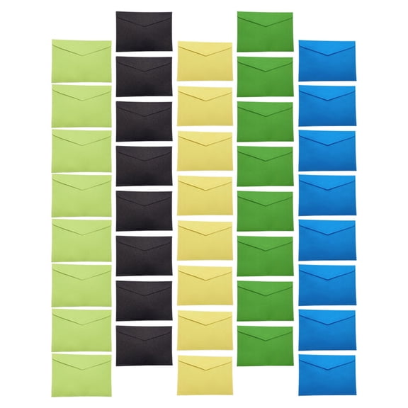 OUNONA 50Pcs Assorted Color Paper Envelopes for Business Letters Greeting Cards and Invitations