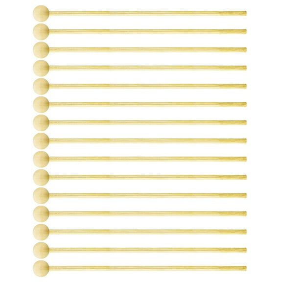 OUNONA 50Pcs Light Yellow Wooden Candy Sticks Stirring Rods for Party