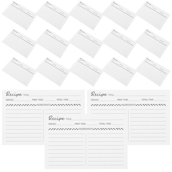 OUNONA 50Pcs Decorative Kraft Recipe Cards White Cardstock for Kitchen Note Taking and Meal Planning