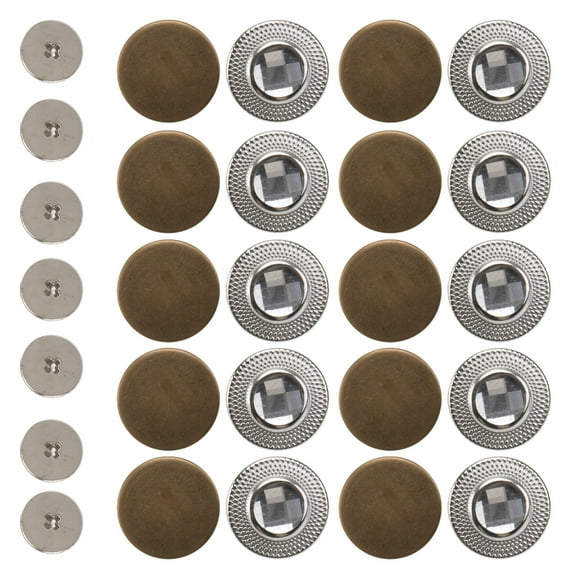 BESTYASH 50Pcs Removable Buttons Jeans Metal Detachable Button for Clothes Simple Design