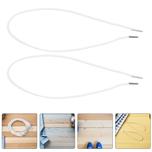 OUNONA 50Pcs Elastic String for Bracelet Making Soft Stretchy Cord with Metal Ends White Color