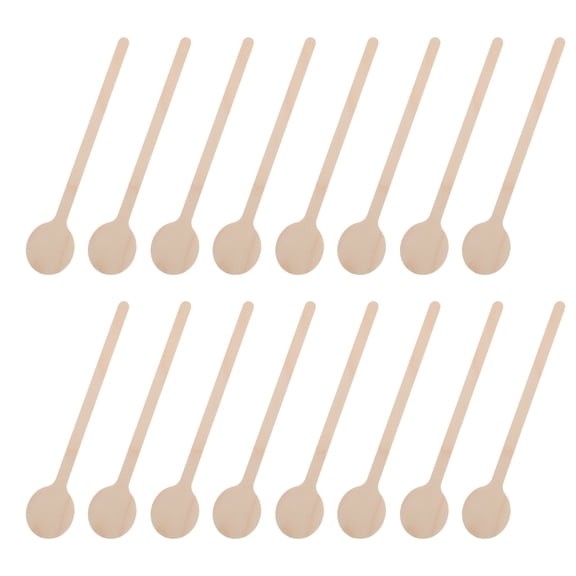 OUNONA 50Pcs Wood Stirring Rods Beige Coffee Juice Beverage Mixers for Home Bar and Restaurant