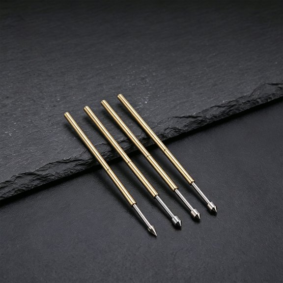 OUNONA 50Pcs Golden Board Testing Probes with Ergonomic Handle and Spring Loaded Design for Fast Electrical Detection