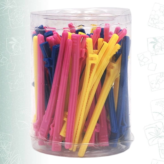 OUNONA 50Pcs Hair Styling Clips Sectioning Plastic Alligator Clips for Perm and Makeup Use