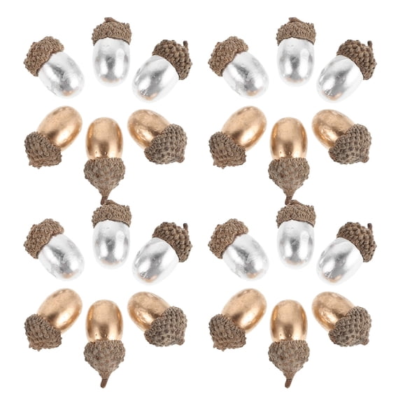 OUNONA 50 Pieces Realistic Foam Acorns for Crafts, Fall Decor, Thanksgiving, Wedding Centerpieces, Tabletop Decorations