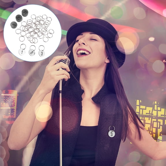 OUNONA 50Pcs Engraved Round Plastic Number Tags for Locker Table Use