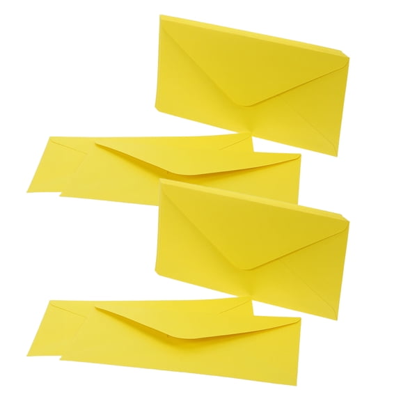 OUNONA Decorative Yellow Envelopes Self-Adhesive for Invitations 50Pcs