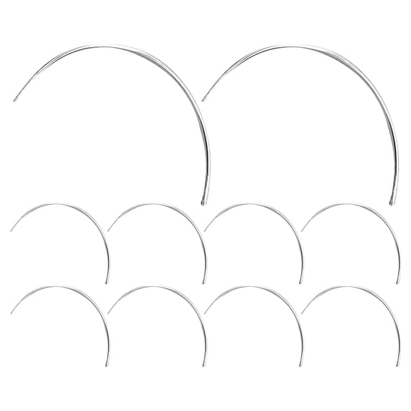 OUNONA 50Pcs Sturdy Metal Big Eye Sewing Needles Curved C Type Needles for Hand Sewing and Weaving