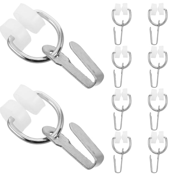 OUNONA 50Pcs Universal Rv Curtain Track Glider Hooks with Nylon Wheels for Quiet Smooth Curtain Movement