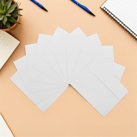 OUNONA 50Pcs White Self Seal Letter Size Envelopes Paper Envelope for Cards Wedding and Business Use