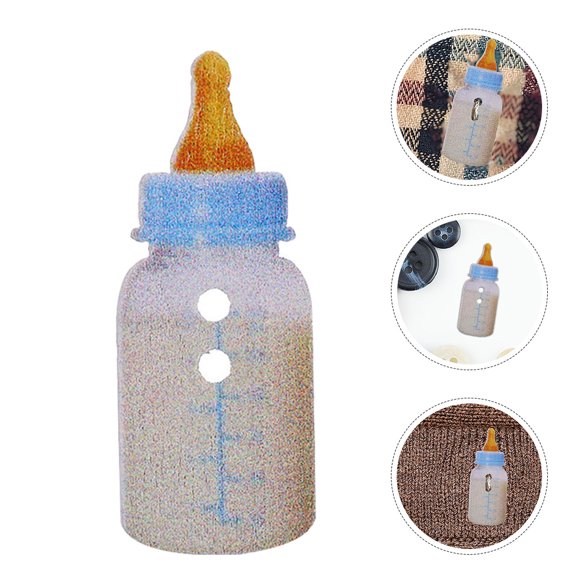 OUNONA 50Pcs Wooden Buttons Cute Wood Buttons DIY Clothing Buttons Nursing Bottle Shape Wood Buttons