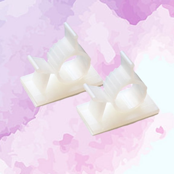 OUNONA 50pcs Adjustable Cable Clips Self Adhesive Wire Fixed Clips Cord Cable Wire Management Holder Clamps Organizer Wire Fasteners (White)