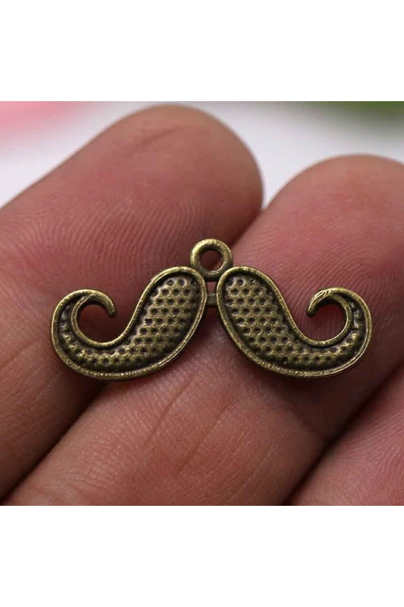 50pcs Alloy Mustache Charms Bulk Set for Jewelry Crafting, Bracelet Supplies and Accessories Making Kit