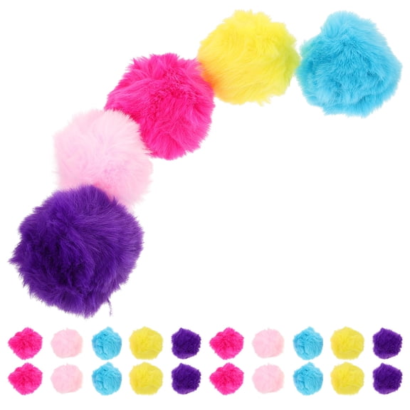 OUNONA 50pcs Decorative Pompoms Assorted Color Polyester Puff Balls for DIY Projects Clothes Hat Fluffy Ball Design