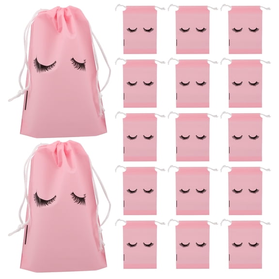 OUNONA 50pcs Eyelash Makeup Bags, Plastic Lash Storage Bags, Cosmetic Pouches, Toiletry Cases for Eyelash Aftercare and Travel