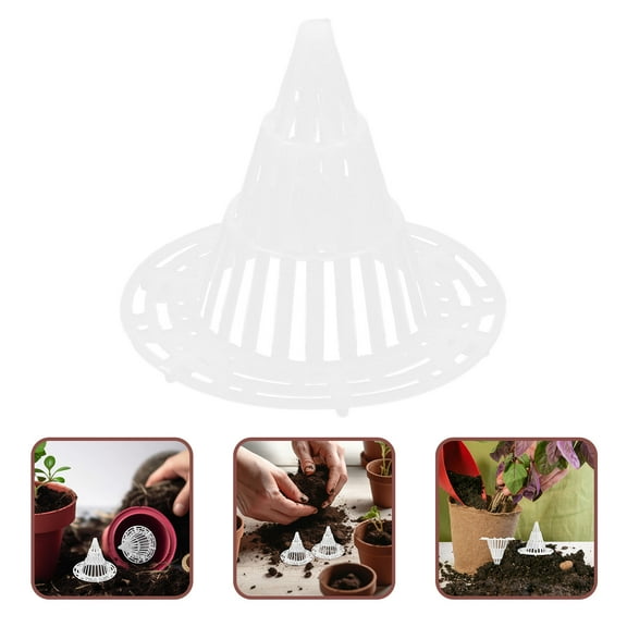 OUNONA 50pcs Flowerpot Bottom Mat Planter Drainage Material White PP for Gardening