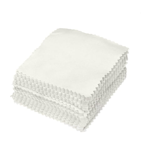 OUNONA 50pcs Jewelry Cleaning Cloth Polishing Cloth for Sterling Silver Gold Platinum 8*8cm
