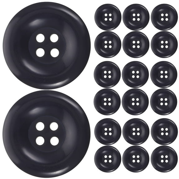 OUNONA 50pcs Buttons for Cardigans Navy Blue Resin 4 Holes Sewers Coats Art Projects