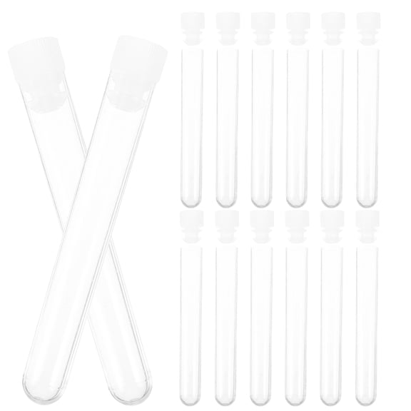 OUNONA 50pcs Transparent PS Storage Containers with Caps, and Reusable for Household and Office Use