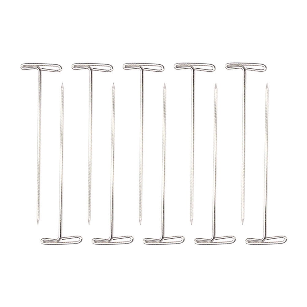 OUNONA 50Pcs Silver Metal T Pins for Wigs Wig Making with Plastic Box ...