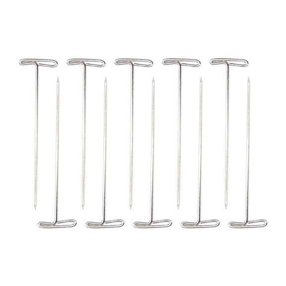 OUNONA 50pcs T-Shaped Wig Pins with Plastic Storage Box for Hair Styling, Knitting, Craft Modeling, and Blocking 51mm