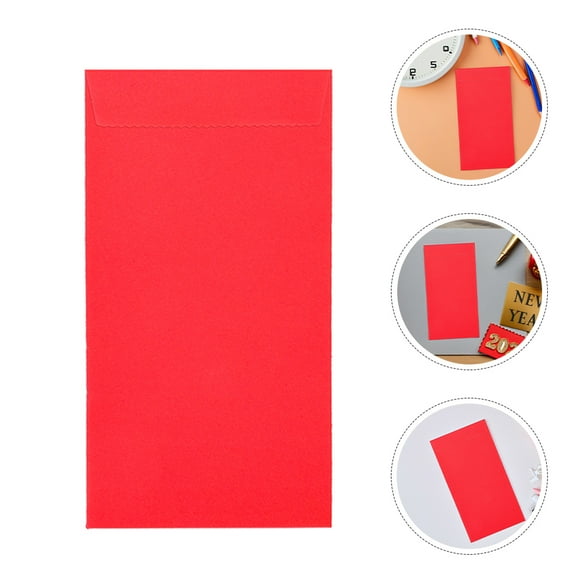 FOLOYORI Red paper Envelopes 50Pcs 7.5X3.5X0.2In For Budgeting Envelopes Business Events