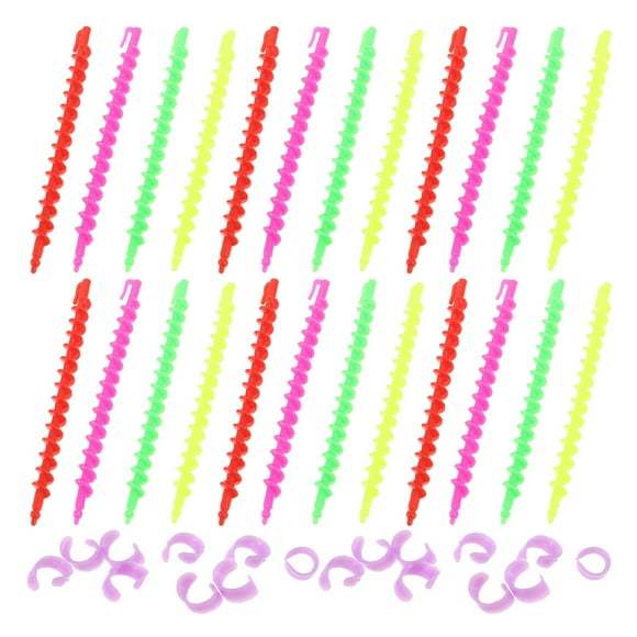 OUNONA 52pcs Plastic Spiral Hair Perm Rods Curlers for Short Hair Styling Tools for Women Barber Hairdressing Roller Locking Tools