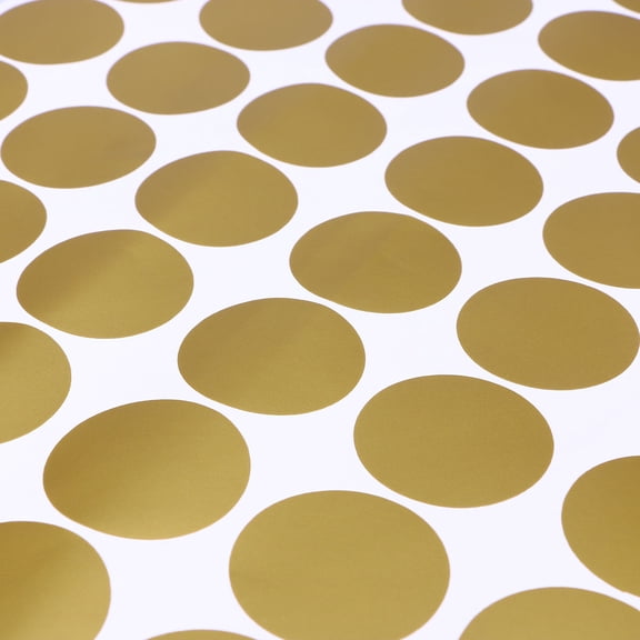 OUNONA 54 Gold Round Dot Wall Decals Durable Removable Stickers for Wall Glass and Ceramic Surfaces