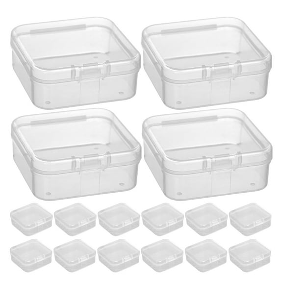 OUNONA 55Pcs Small Organizer Box Transparent Plastic Storage Containers with Lids for Jewelry and Crafts