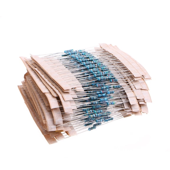 OUNONA 560Pcs 1/4W 1% Metal Film Resistors Kit Set for Electronics Projects 56 Values 5x2x1inch