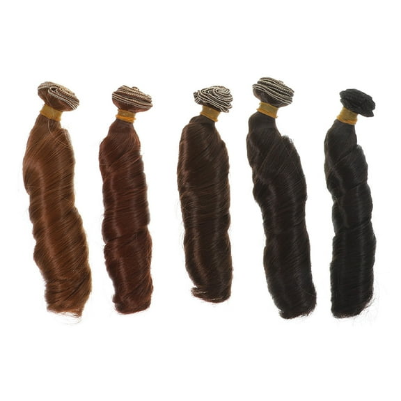 OUNONA 5PCS Curly Doll Hair Wigs for Doll Making, Replacement Wigs, Hair Extensions, and Accessories for Dolls Crafting