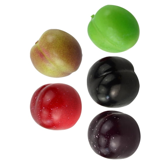 OUNONA 5PCS Realistic Plum Models Lifelike Fruit Decoration Simulation Photo Prop Cabinet Ornament for Home Shop Store Random Pattern