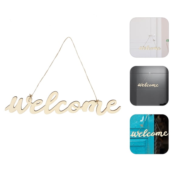 Homoyoyo Entryway Sign Wooden Welcome Sign Beige Decorative Adults Business Opening 1 Set